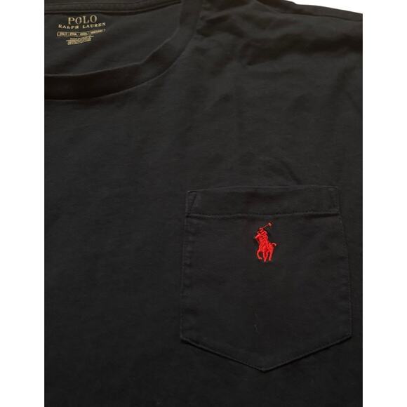 Polo Ralph Lauren T-Shirt Black Short Sleeve Crew Neck Cotton Men's Size 2XLT - Picture 3 of 4